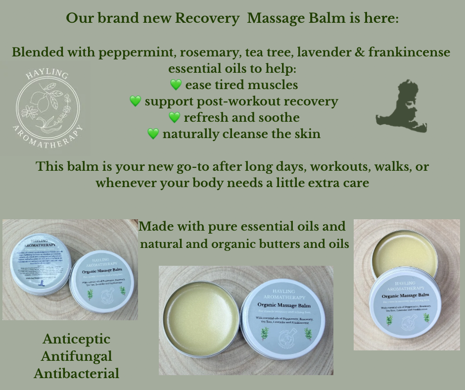 Luxury handcrafted aromatherapy balm with all natural, organic ingredients and essential oils of peppermint, rosemary, tea tree, lavender and frankincense to ease tired muscles and feet. The massage balm for tired muscles and sore feet.