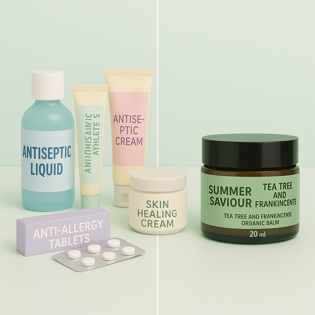 Organic aromatherapy 'Summer Savour' balm with essential oils of Tea Tree and Frankincense. 20ml