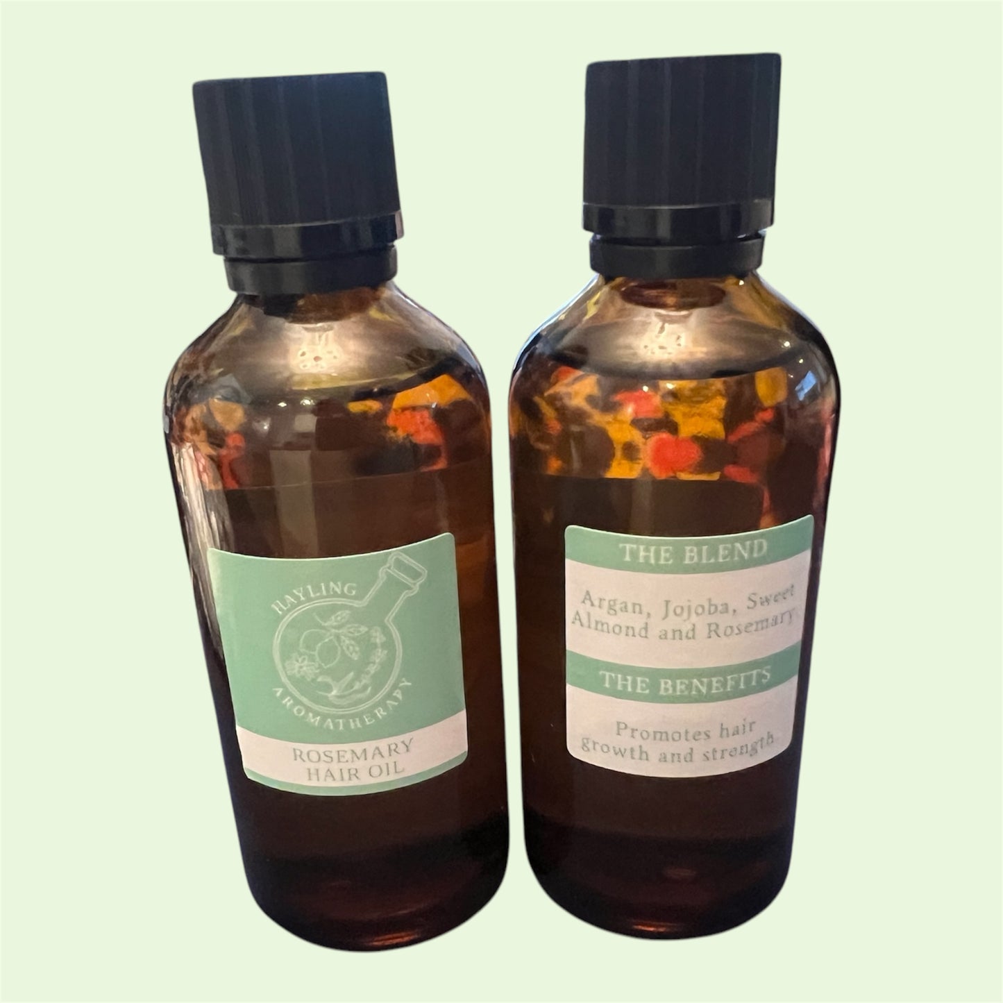 Rosemary Hair Oil. 100ML. A blend of argan, jojoba and sweet almond oil with Rosemary essential oil. Improves hair growth and thickness