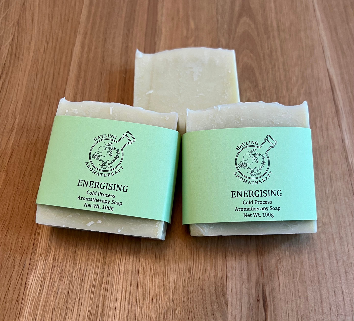 Luxury Handcrafted Aromatherapy Soap - The Energising Blend. With essential oils of Peppermint, Grapefruit, Rosemary and Tea Tree.