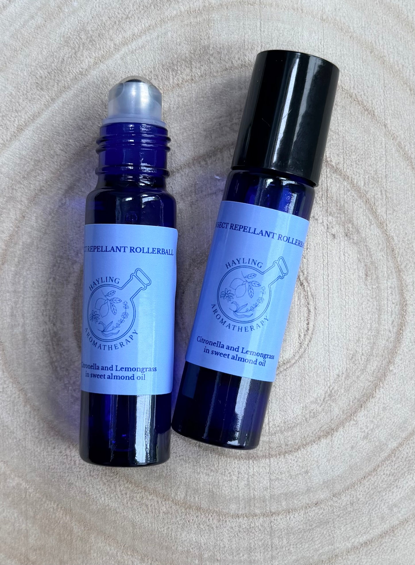 Aromatherapy Rollerball - Natural outdoor companion - mosquito repellent rollerball, with Citronella and Lemongrass essential oils in Sweet Almond Oil - 10ml.