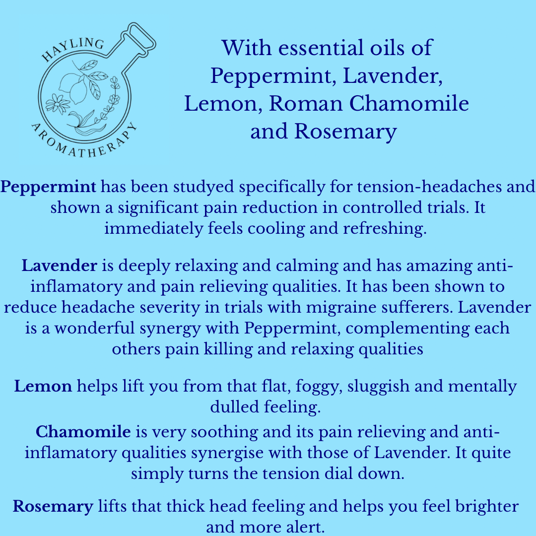Aromatherapy Rollerball - the 'Head- Ease' synergy blend.