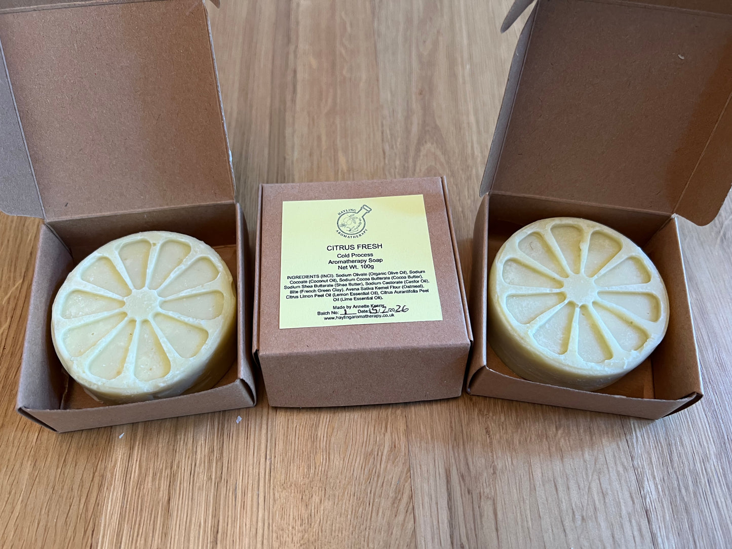 Luxury Handcrafted Aromatherapy Soap - Citrus Scrub exfoliating shower bar with essential oils of lemon and lime. Cold pressed natural soap.