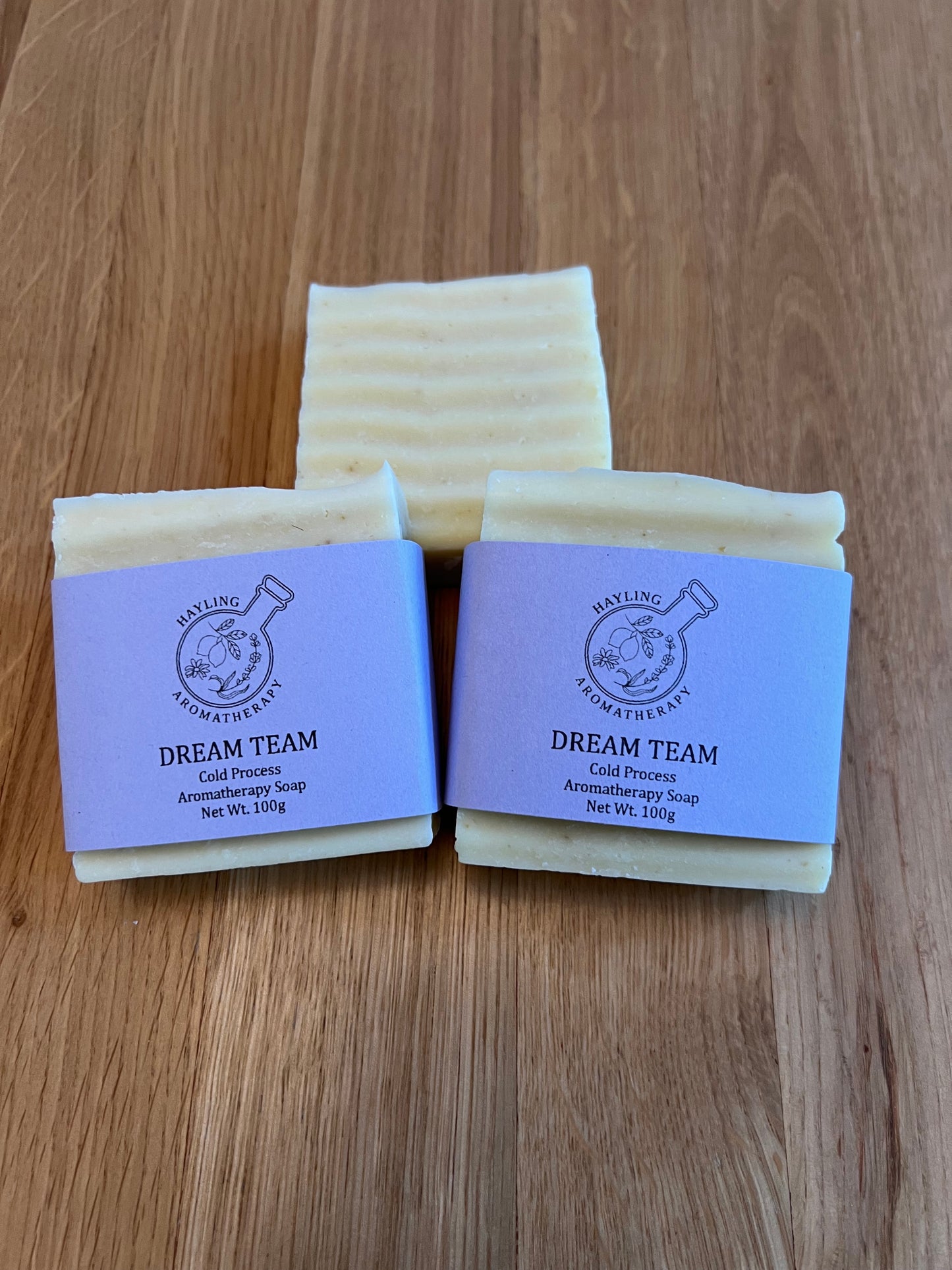 Luxury Handcrafted Aromatherapy Soap. Dream Team blend of Lavender and Lemon pure essential oils.