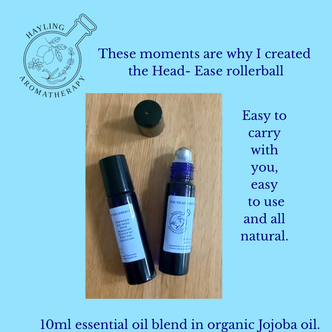Aromatherapy Rollerball - the 'Head- Ease' synergy blend.