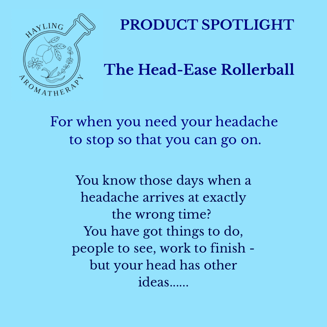 Aromatherapy Rollerball - the 'Head- Ease' synergy blend.