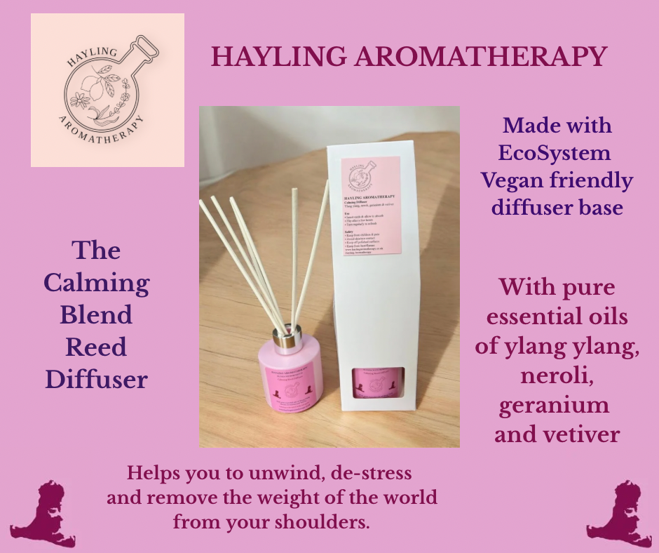 Calming Blend Aromatherapy Reed Diffuser - with essential oils of ylang ylang, geranium, neroli and vetiver. Supports anxiety, stress and depression.