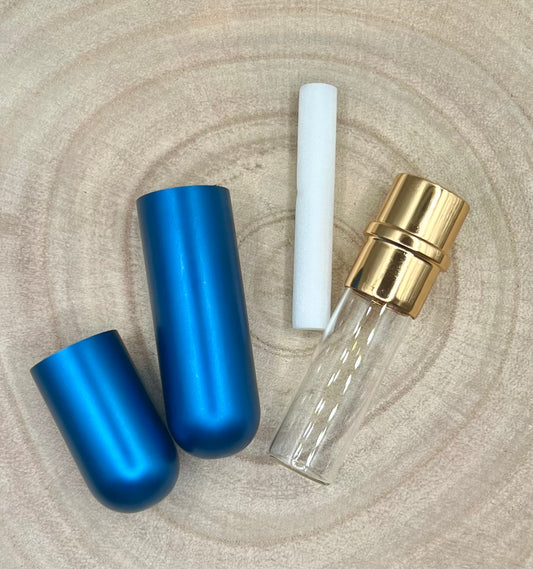 Personal aromatherapy inhaler for inhaling essential oils on the go.