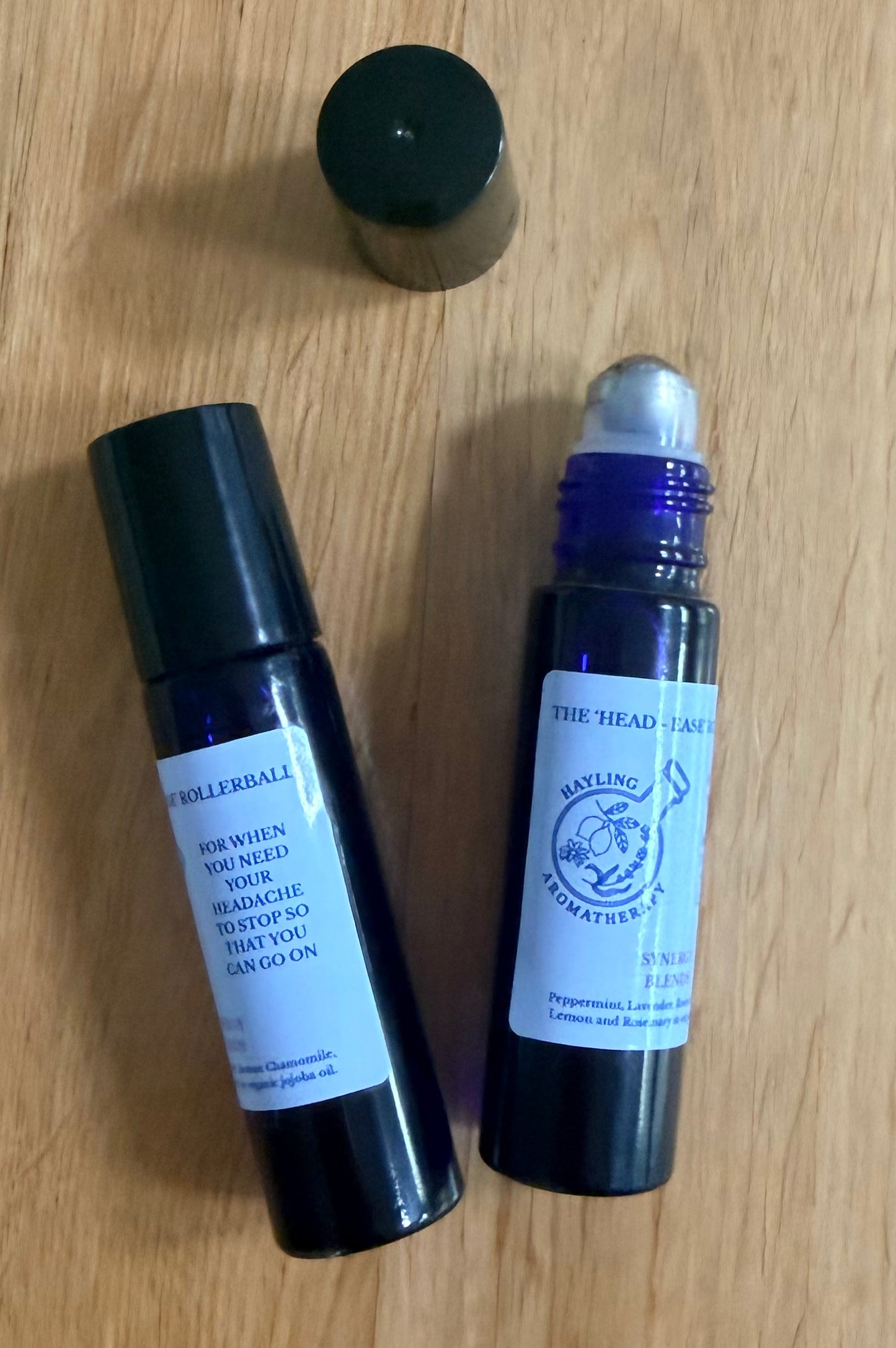 Aromatherapy Rollerball - the 'Head- Ease' synergy blend.