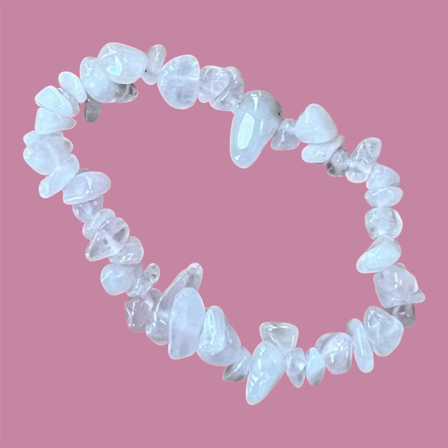Crystal bracelet - rose quartz. Known for its therapeutic benefits especially for the heart chakra.
