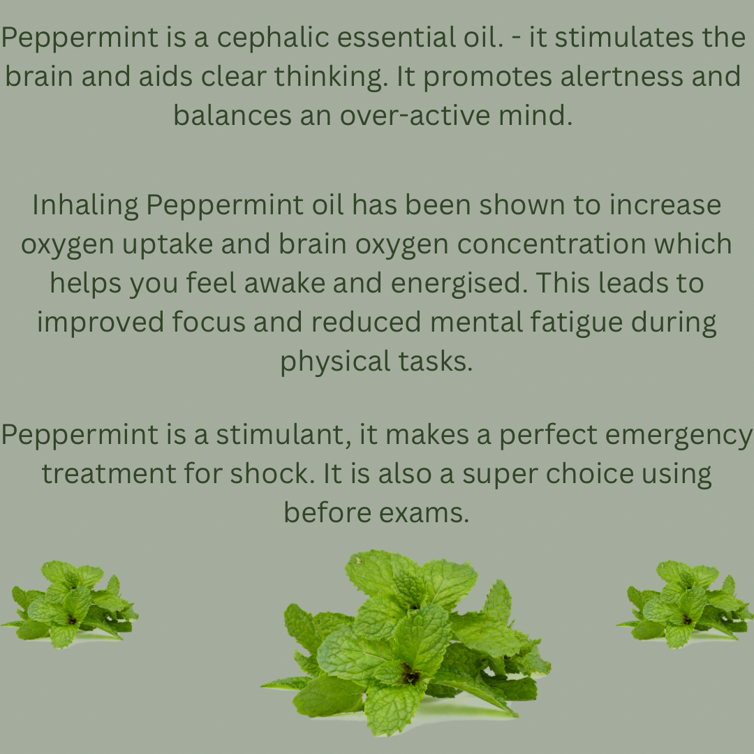 Aromatherapy energising essential oil blend. Invigorating and uplifting on your energy levels and your mood. Boosts concentration naturally. 10ml.